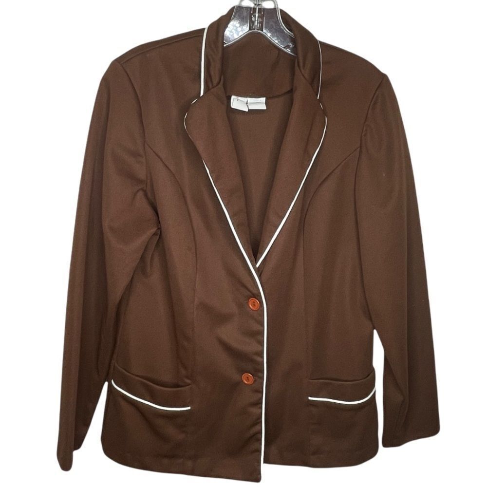 Vintage Brown‎ Polyester Blazer